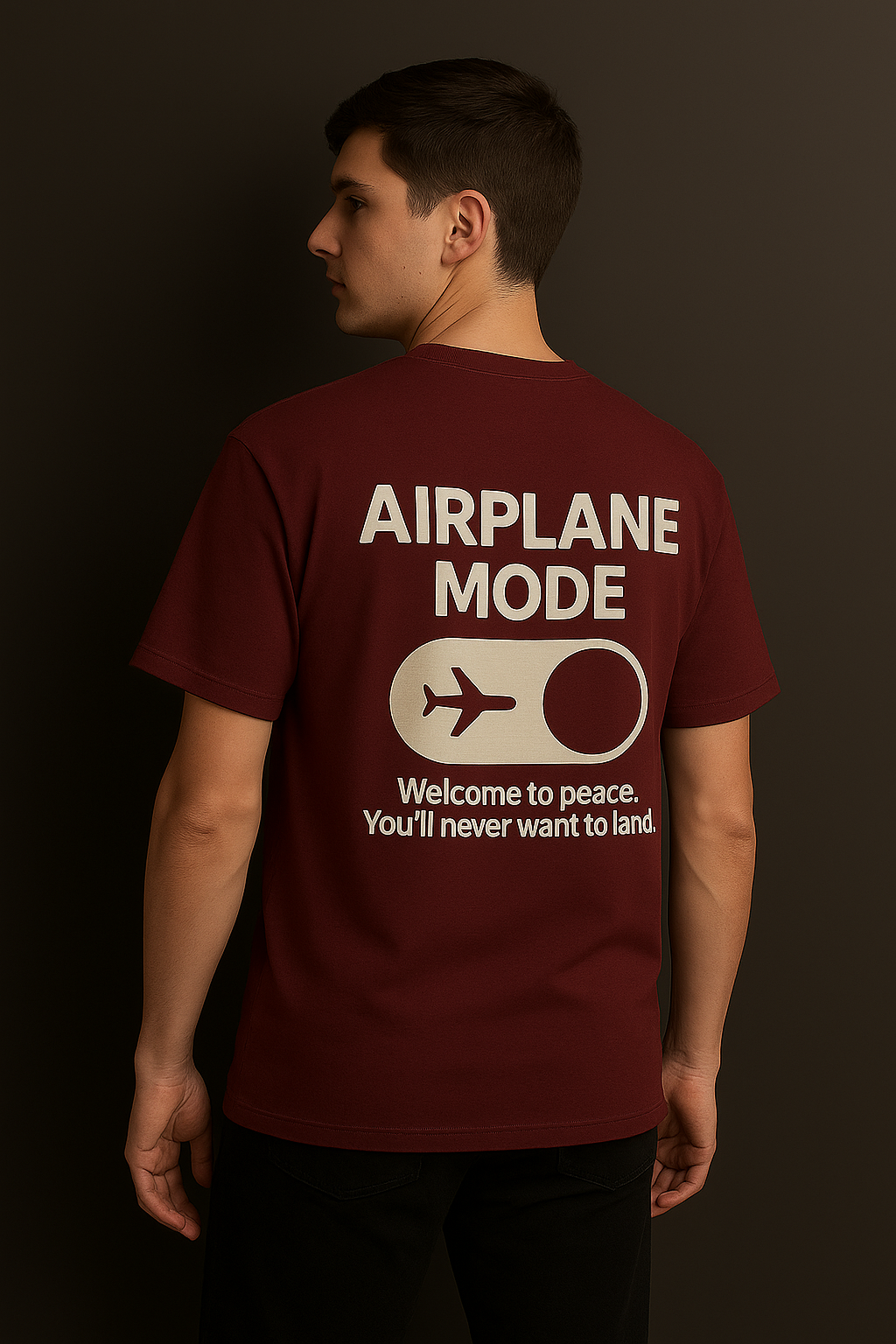 Airplane Mode Tee Maroon