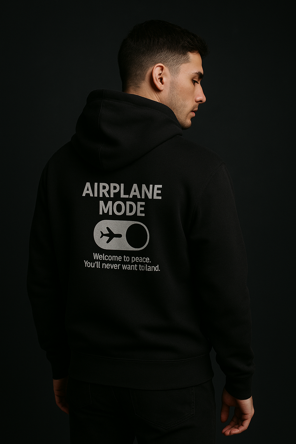Airplane Mode Hoodie Black
