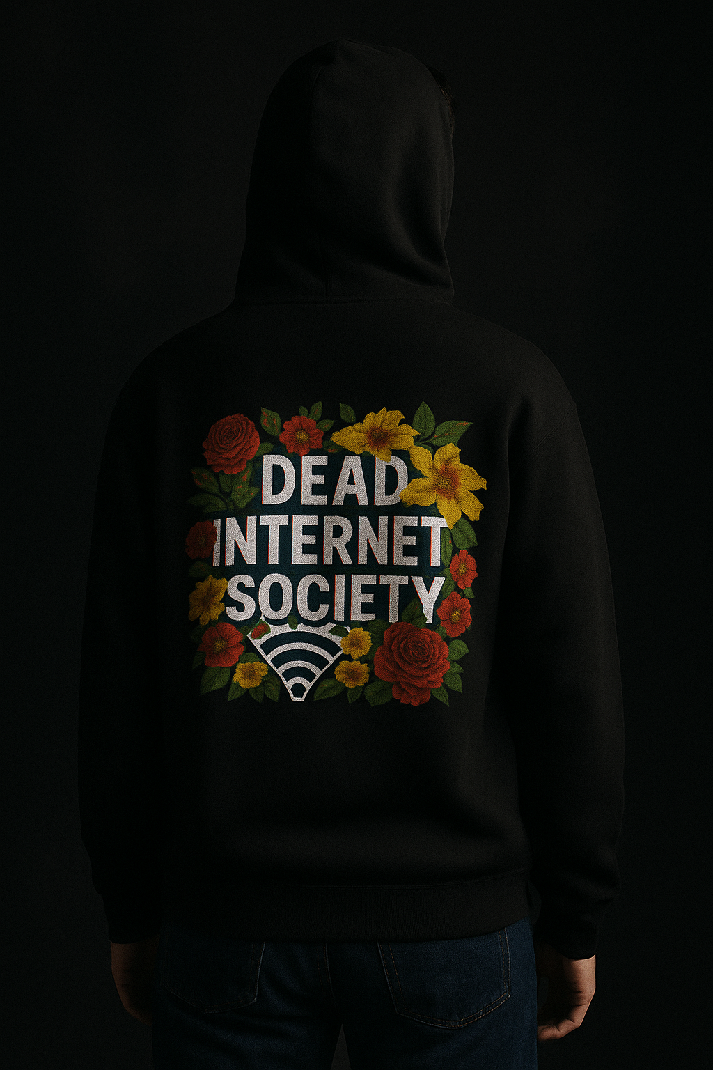 DIS Floral Hoodie Black